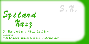 szilard nasz business card